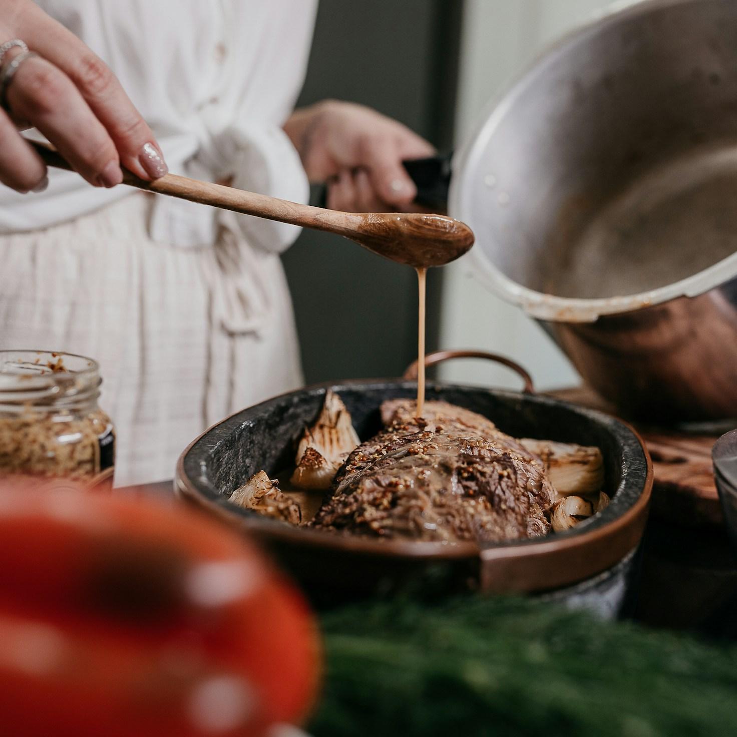 Measured baking ingredients prepared on a counter